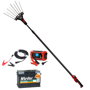 ABBACCHIATORE ELETTRICO TELESCOPICO EGEO 23-50 AT CON BATTERIA 12V E CARICABATTERIA