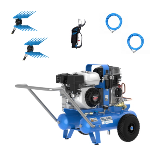 KIT MOTOCOMPRESSORE CAMPAGNOLA MC 545 HONDA CON 2 ABBACCHIATORI DIABLO RS, FORBICE VICTORY E 2 TUBI DA 20 MT