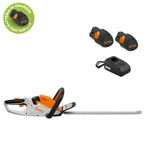 TAGLIASIEPI A BATTERIA STIHL HSA 40 CON 2 BATTERIE AS 2 E CARICABATTERIE ALS 31